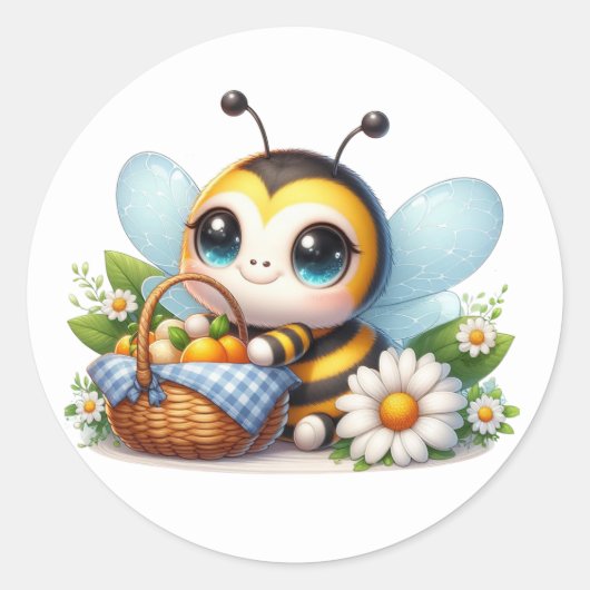 Niedliche Bienenkleber Runder Aufkleber (Vorderseite)