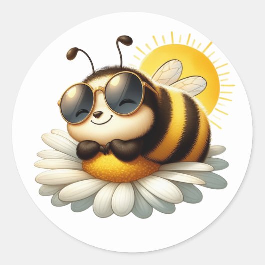 Niedliche Bienenkleber Runder Aufkleber (Vorderseite)