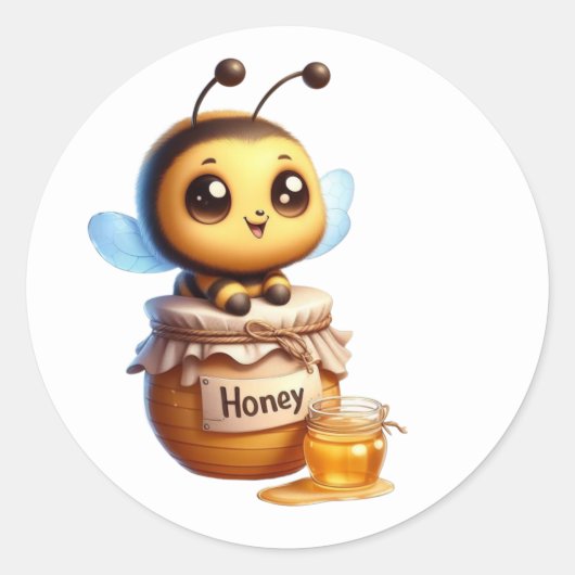 Niedliche Bienenkleber Runder Aufkleber (Vorderseite)