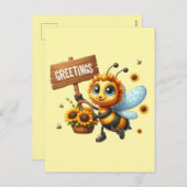 Niedliche Bienenliebhaber Grüße Feiertagspostkarte (Vorne/Hinten)