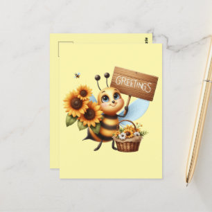 Niedliche Bienenliebhaber Grüße Postkarte