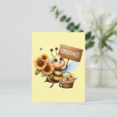 Niedliche Bienenliebhaber Grüße Postkarte (Stehend Vorderseite)