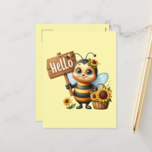 Niedliche Bienenliebhaber Hallo Feiertagspostkarte