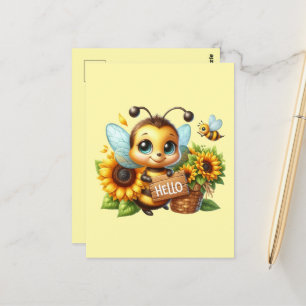 Niedliche Bienenliebhaber Hallo Postkarte