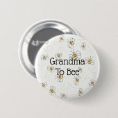 Niedliche Bienenmuster-Oma zum Baby-Duschknopf Button (Vorne & Hinten)