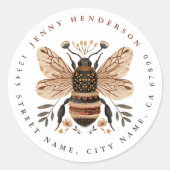 Niedliche Bienenrunden-Aufkleber Runder Aufkleber (Vorderseite)