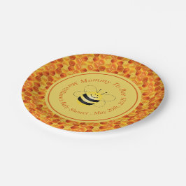 Niedliche Bienenschaum-Dusche Pappteller