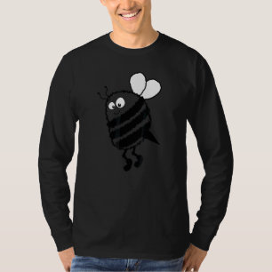 Niedliche Bienenstockbese schwarz und weiß auf Gel T-Shirt
