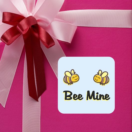 Niedliche Bienenstöcke in Retroform Quadratischer Aufkleber