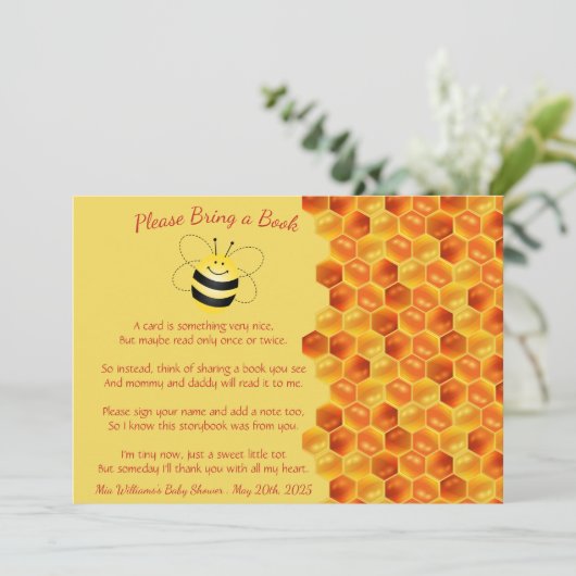 Niedliche Bienenthäppchen Kinderdusche buchen Einladung (Stehend Vorderseite)