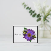 Niedliche Bienenversammlung zur Lila Blume Visitenkarte (Stehend Vorderseite)