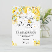 Niedliche Bienenvölker Elfenbeinblume Geburtstagsp Dankeskarte (Stehend Vorderseite)
