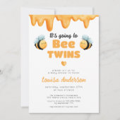 Niedliche Bienenwins-Babydusche Einladung (Vorderseite)