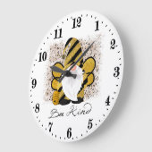 niedliche Bienenzwerge liebt Wortkunst Große Wanduhr (Winkel)