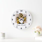 niedliche Bienenzwerge liebt Wortkunst Große Wanduhr (Zuhause)