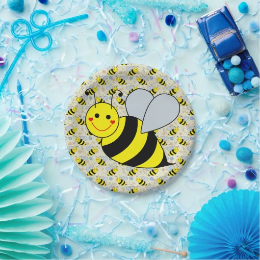 Niedliche Big-Bumble-Bienenpapier-Teller Pappteller (Party)