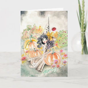 Niedliche Big Eye Girl's Art Karte