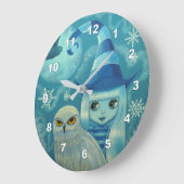 Niedliche Big Eye Hexenpuppe Schneeauge Schneefloc Große Wanduhr (Winkel)