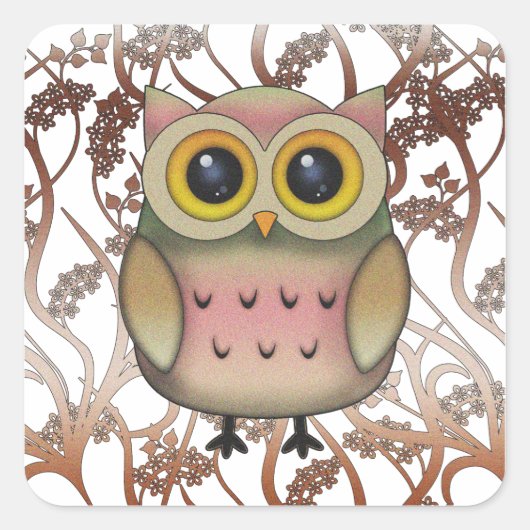 Niedliche Big Mit Augen Owl Stickers (Vorderseite)