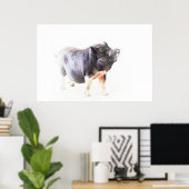 Niedliche Big Pig Farm Art Poster (Heimbüro)