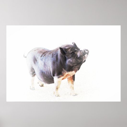 Niedliche Big Pig Farm Art Poster (Vorne)
