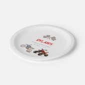 Niedliche Bikes kombiniertes Thema Geburtstag Pappteller (Schrägansicht)