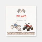 Niedliche Bikes kombiniertes Thema Geburtstag Serviette (Vorderseite)