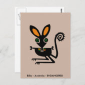 Niedliche BILBY - gefährdetes Tier - Mädels - Postkarte (Vorne/Hinten)