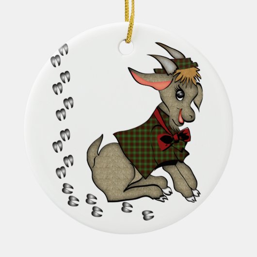 Niedliche Billy Goat mit Bowtie Ornament (Vorne)