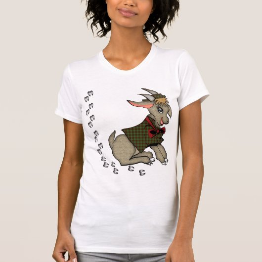 Niedliche Billy Goat mit Bowtie T-Shirt (Vorderseite)