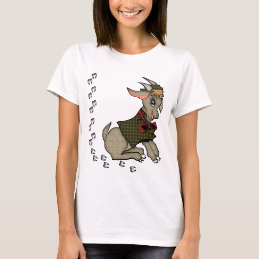 Niedliche Billy Goat mit Bowtie T-Shirt (Vorderseite)
