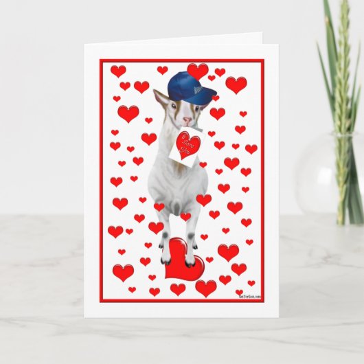 Niedliche Billy Goat Valentine Card Feiertagskarte (Vorderseite)