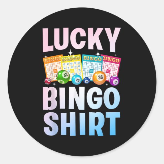 Niedliche Bingokunst für Männer SpielerBin Runder Aufkleber (Vorderseite)