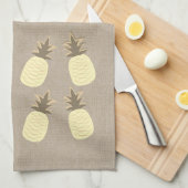 Niedliche Bio Leinen aussehen Mit Monogramm Ananas Geschirrtuch (Viertel Falte)