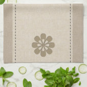 Niedliche Bio Linen Look Blume Geschirrtuch (Gefaltet)