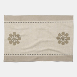 Niedliche Bio Linen Look Blume Geschirrtuch