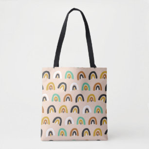 Niedliche Bio Regenbogenstreifen Nahtloses Muster Tasche