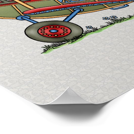 Niedliche Biplane Poster (Ecke)