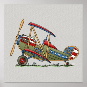 Niedliche Biplane Poster