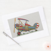 Niedliche Biplane Rechteckiger Aufkleber (Umschlag)