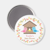 Niedliche Birdhouse-Blätter Wreath Bird Baby Dusch Magnet (Vorderseite/Rückseite)