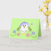 Niedliche Birdie Karte (Gelbe Blume)