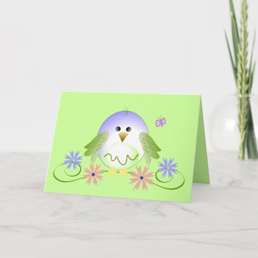 Niedliche Birdie Karte (Vorderseite)