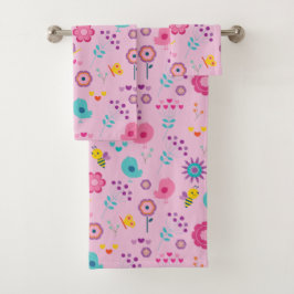 Niedliche Birds und Blume Badhandtuch Set