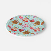 Niedliche Birthday Cakes und Cupcakes Pappteller (Schrägansicht)