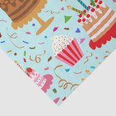 Niedliche Birthday Cakes und Cupcakes Seidenpapier (Detail)