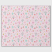 Niedliche Birthday Mouse mit Geschenken & Kuchen P Geschenkpapier (Flach)