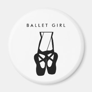 Niedliche Black Ballet Slippers En Pointe Magnet