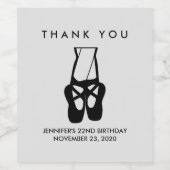 Niedliche Black Ballet Slippers en Pointe Vielen D Weinetikett (Einzelnes Label)