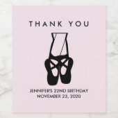 Niedliche Black Ballet Slippers en Pointe Vielen D Weinetikett (Einzelnes Label)